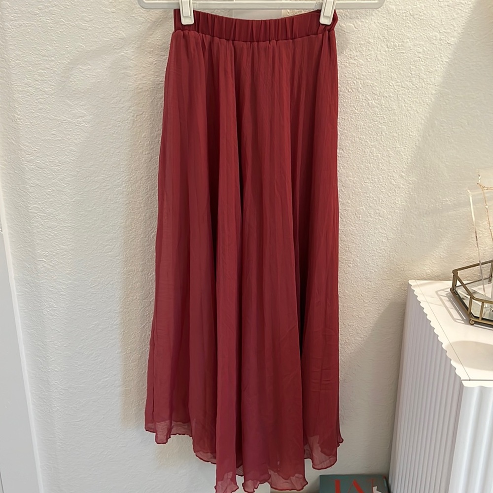 Wine Red Maxi Skirt
